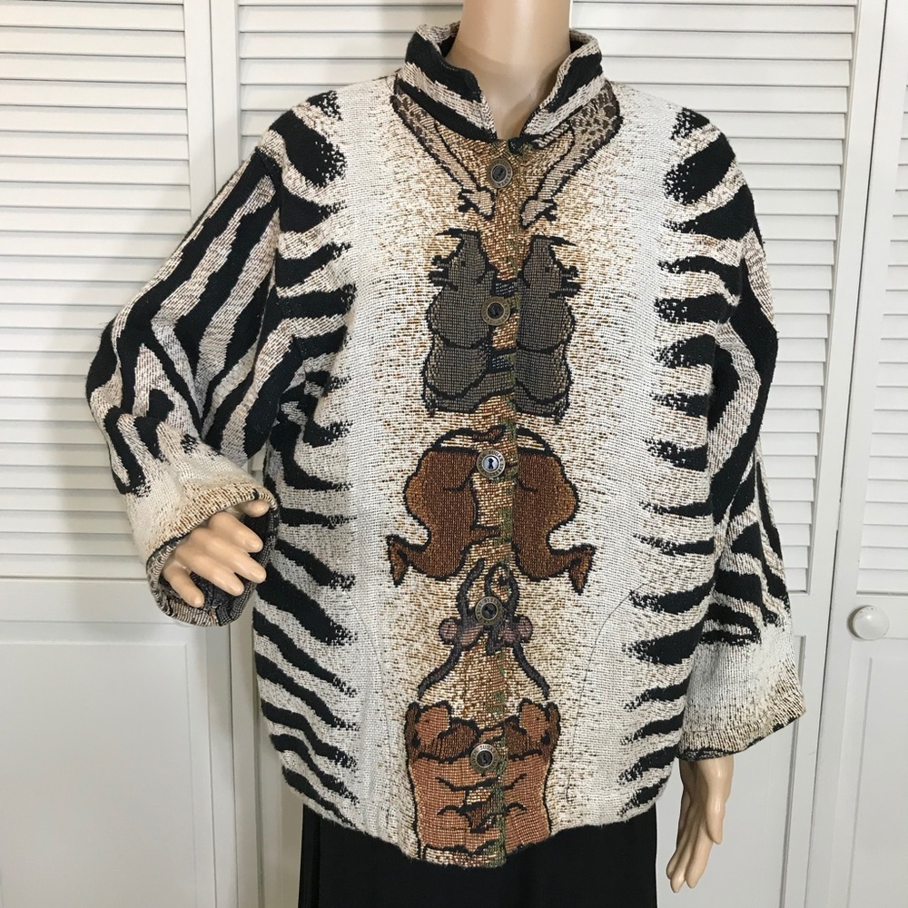 Sugar Street Weavers Safari Art to Wear Jacket One Size